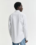 WHITE, SLIM PINPOINT OXFORD SHIRT, BACK-VIEW BY GANT AU.