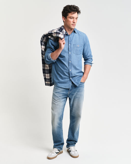 SEMI LIGHT BLUE, REG INDIGO BD BY GANT AU.