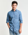 SEMI LIGHT BLUE, REG INDIGO BD, FRONT-VIEW BY GANT AU.