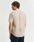 DRY SAND, REG GMNT DYED LINEN SS SHIRT, BACK-VIEW BY GANT AU.