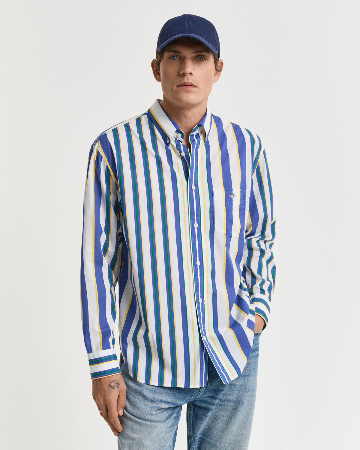 Relaxed Fit Stripe Print Shirt