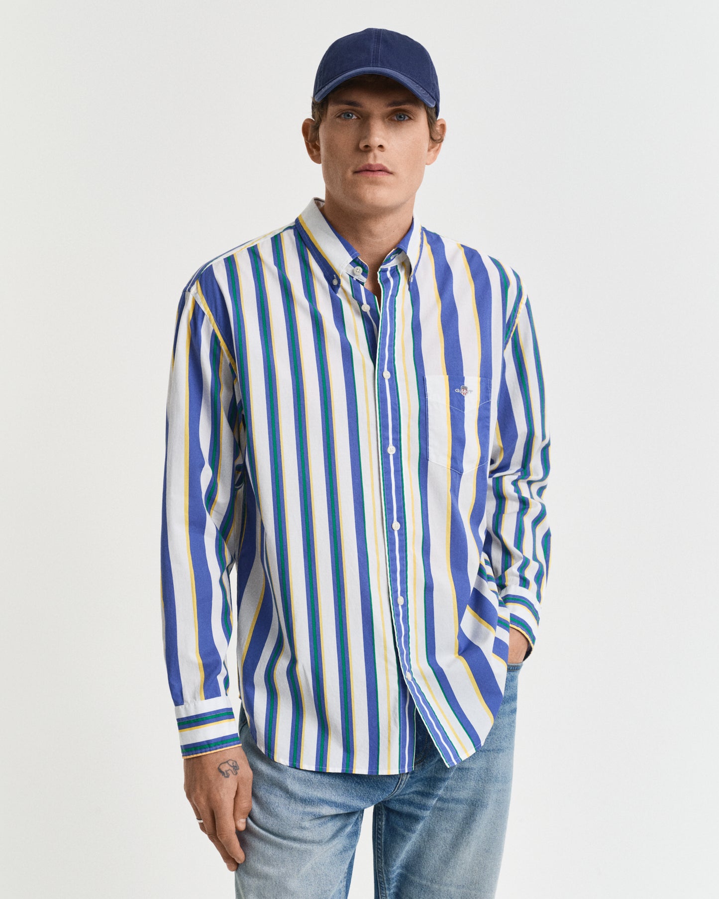 Relaxed Fit Stripe Print Shirt