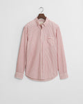 RUBY RED, REG TEXTURE STRIPE SHIRT, FLAT-LAY BY GANT AU.