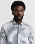 WHITE, REG CLASSIC POPLIN STRIPE SHIRT, CLOSE-UP BY GANT AU.