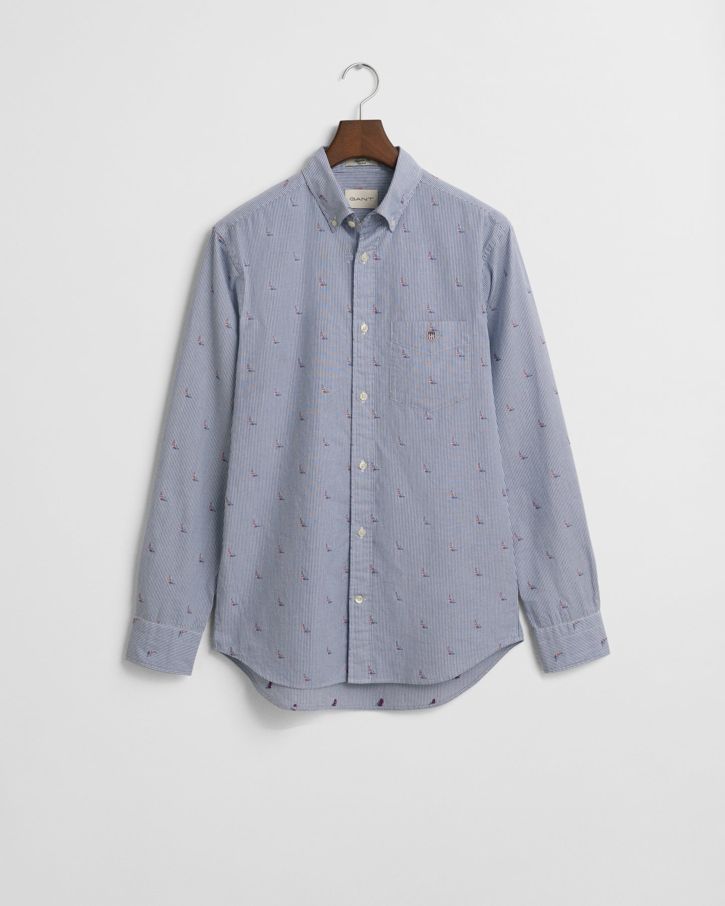 COLLEGE BLUE, REG SAILING FIL COUPE SHIRT, FLAT-LAY BY GANT AU.
