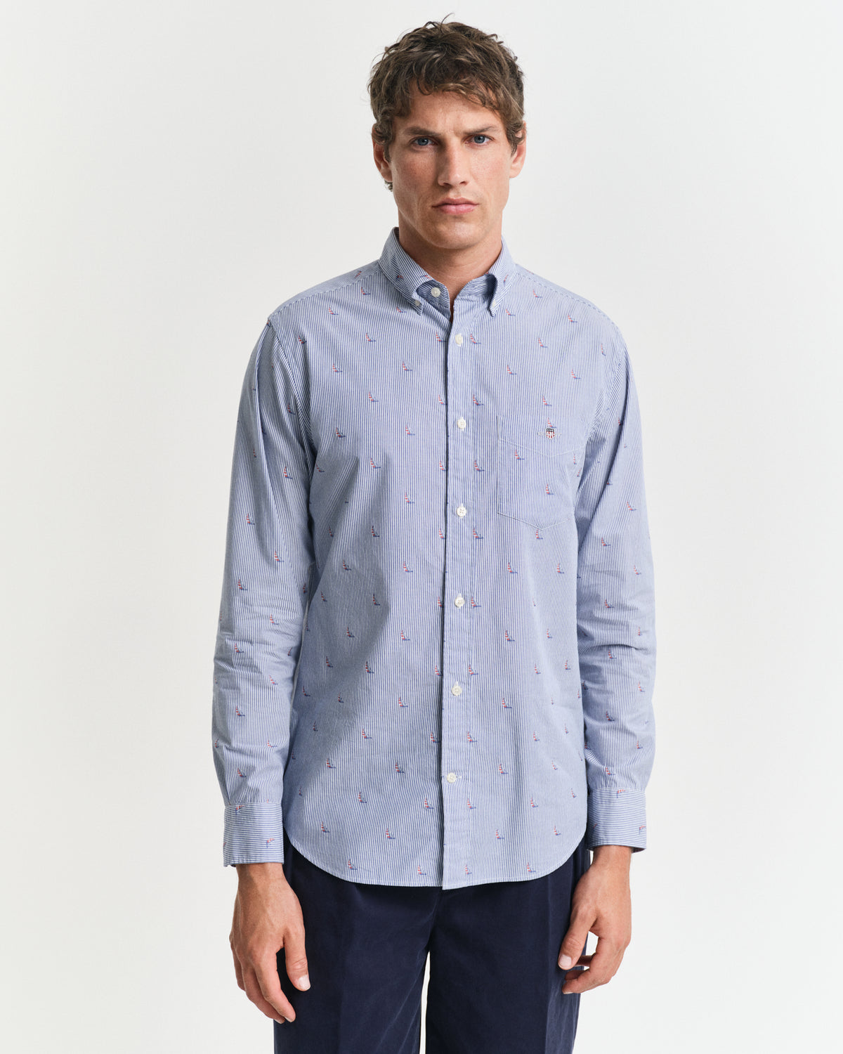 Regular Fit Sailing Fil Coupé Shirt