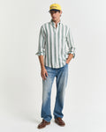 WOODY GREEN, REG COTTON LINEN BOLD STRIPE SHIRT BY GANT AU.