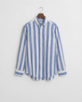 RICH BLUE, REG COTTON LINEN BOLD STRIPE SHIRT, FLAT-LAY BY GANT AU.