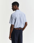 RICH BLUE, REG SEERSUCKER STRIPE SS SHIRT, BACK-VIEW BY GANT AU.