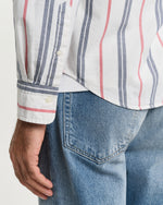 EGGSHELL, REG ARCHIVE OXFORD STRIPE, CLOSE-UP BY GANT AU.