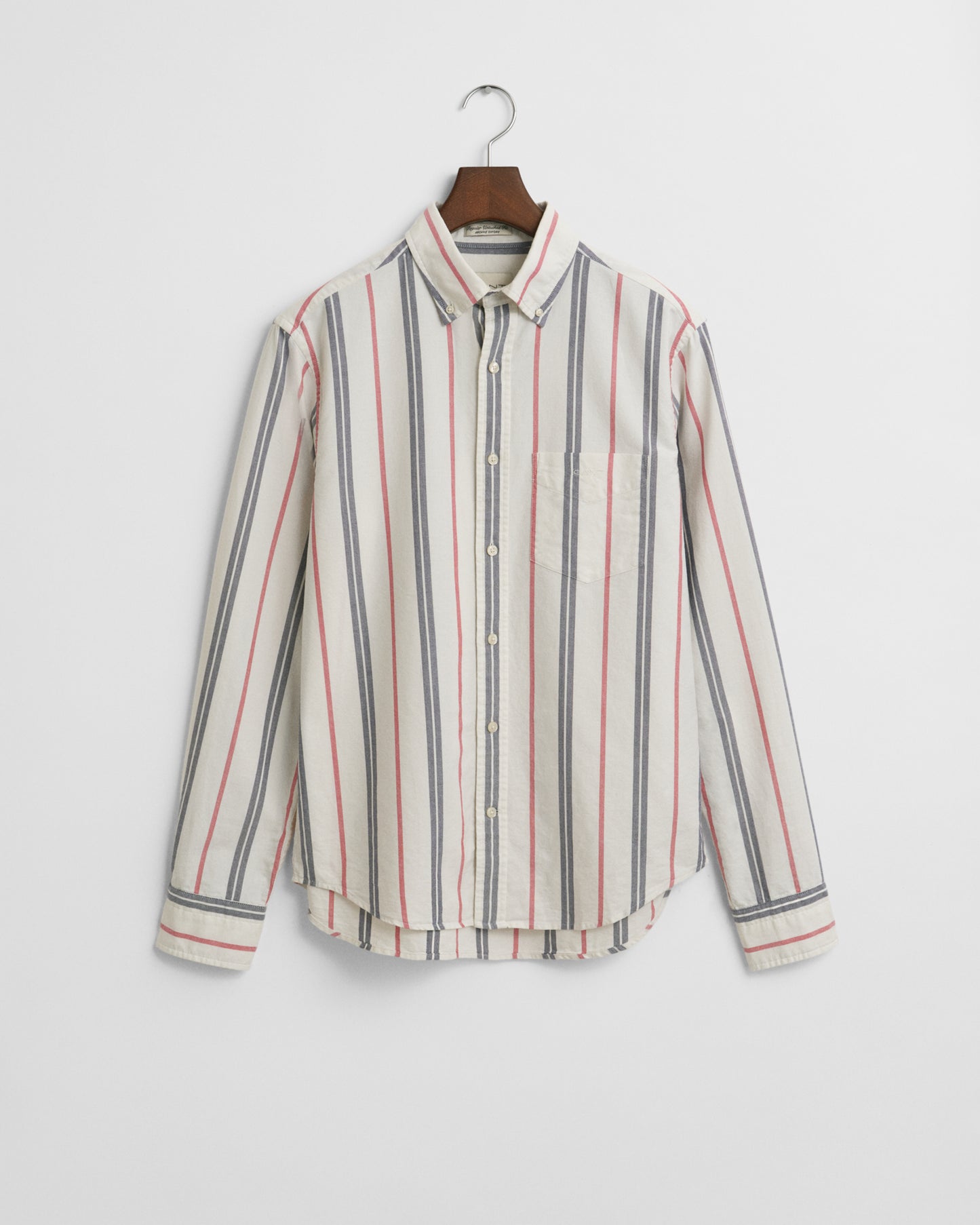 EGGSHELL, REG ARCHIVE OXFORD STRIPE, FLAT-LAY BY GANT AU.