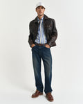 RICH BLUE, REG ARCHIVE OXFORD STRIPE BY GANT AU.