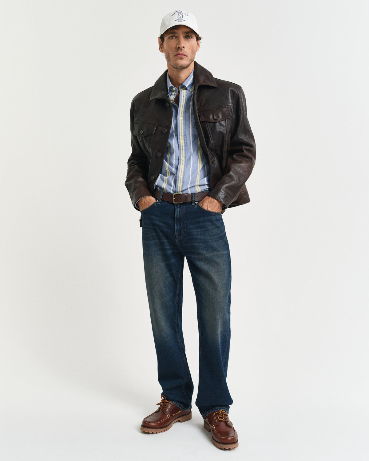 RICH BLUE, REG ARCHIVE OXFORD STRIPE BY GANT AU.