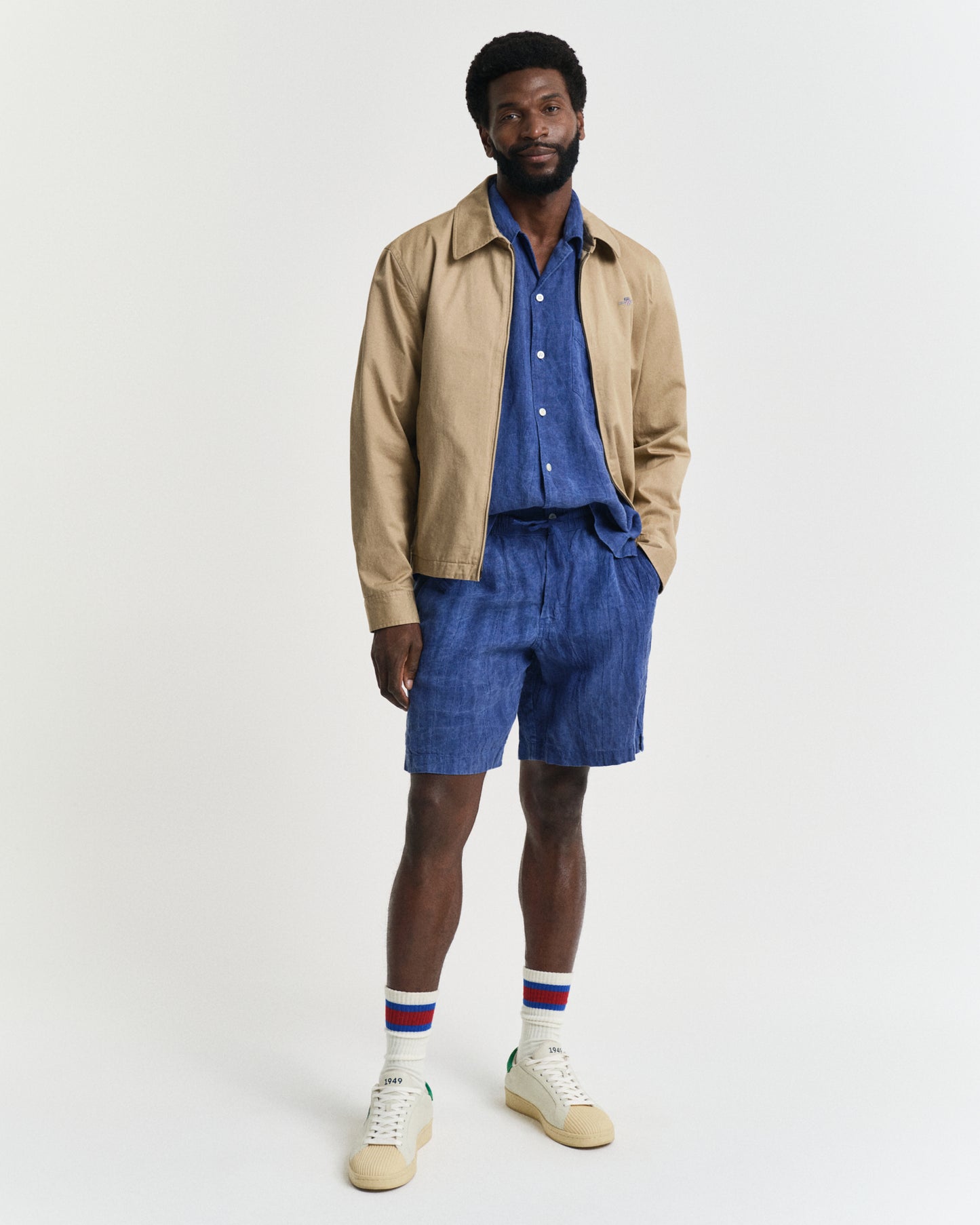 RICH BLUE, REL LINEN RESORT SHIRT BY GANT AU.