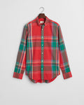 WATERMELON RED, REG INDIAN MADRAS  SHIRT, FLAT-LAY BY GANT AU.