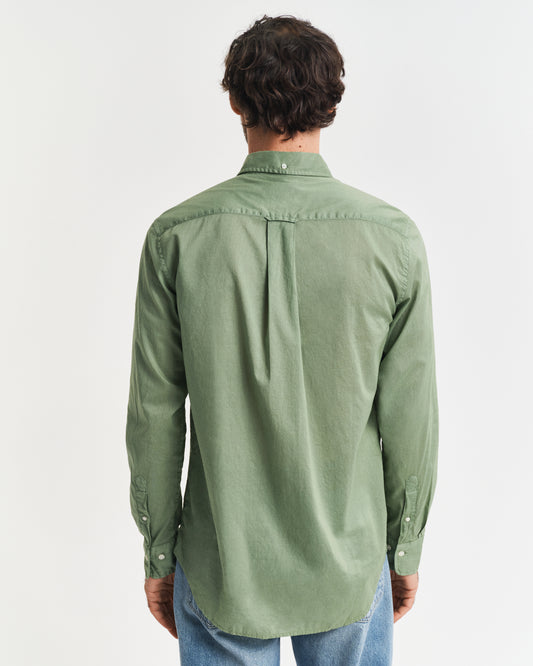 KALAMATA GREEN, REG SUNFADED VOILE SHIRT, BACK-VIEW BY GANT AU.