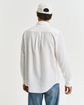 WHITE, REG COTTON LINEN SHIRT, BACK-VIEW BY GANT AU.