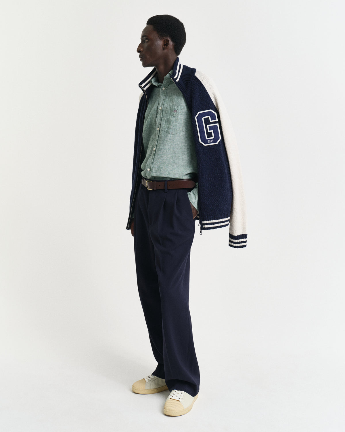 WOODY GREEN, REG COTTON LINEN SHIRT BY GANT AU.