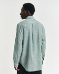 WOODY GREEN, REG COTTON LINEN SHIRT, BACK-VIEW BY GANT AU.