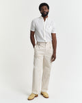 WHITE, REG COTTON LINEN SS SHIRT BY GANT AU.