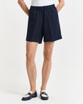 EVENING BLUE, REL LINEN BLEND PULL ON SHORTS, CLOSE-UP BY GANT AU.