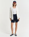 EVENING BLUE, REL LINEN BLEND PULL ON SHORTS BY GANT AU.