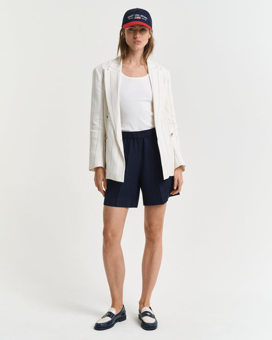 EVENING BLUE, REL LINEN BLEND PULL ON SHORTS BY GANT AU.