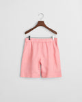 GERANIUM PINK, REL LINEN BLEND PULL ON SHORTS BY GANT AU.