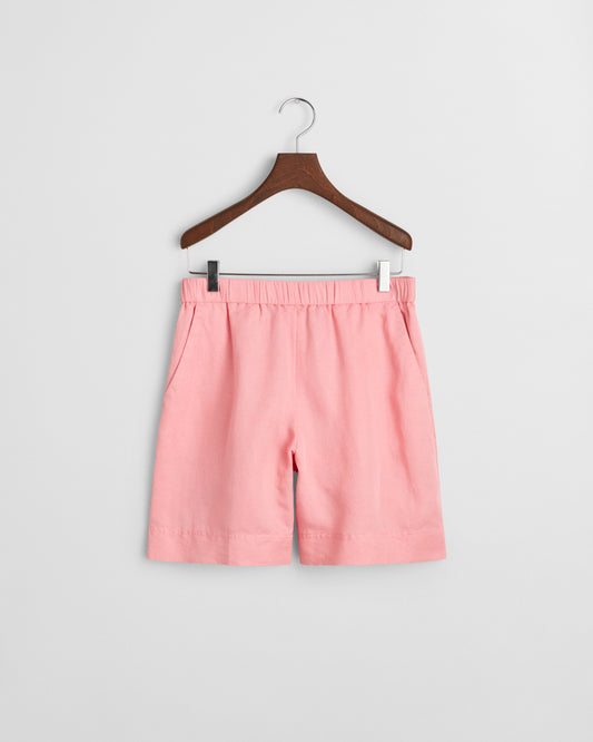 GERANIUM PINK, REL LINEN BLEND PULL ON SHORTS BY GANT AU.
