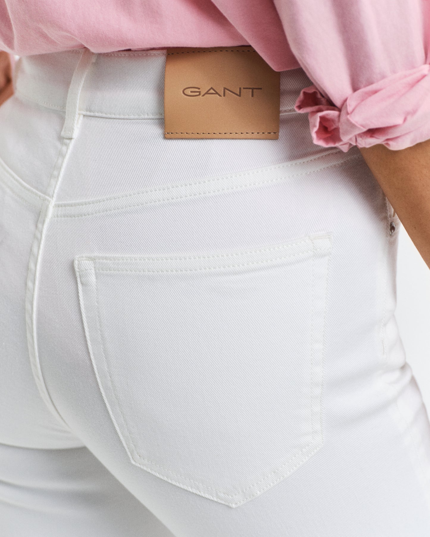 Slim Fit Cropped White Jeans