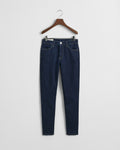 DARK BLUE, SKINNY STRETCH JEANS, FRONT-VIEW BY GANT AU.
