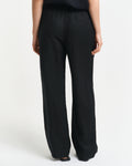 BLACK, LINEN BLEND PULL ON PANTS, BACK-VIEW BY GANT AU.