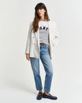 EVENING BLUE, REG BRETON BOAT NECK T-SHIRT BY GANT AU.
