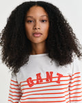 ORANGE RED, REG BRETON BOAT NECK T-SHIRT, CLOSE-UP BY GANT AU.