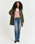 ORANGE RED, REG BRETON BOAT NECK T-SHIRT BY GANT AU.