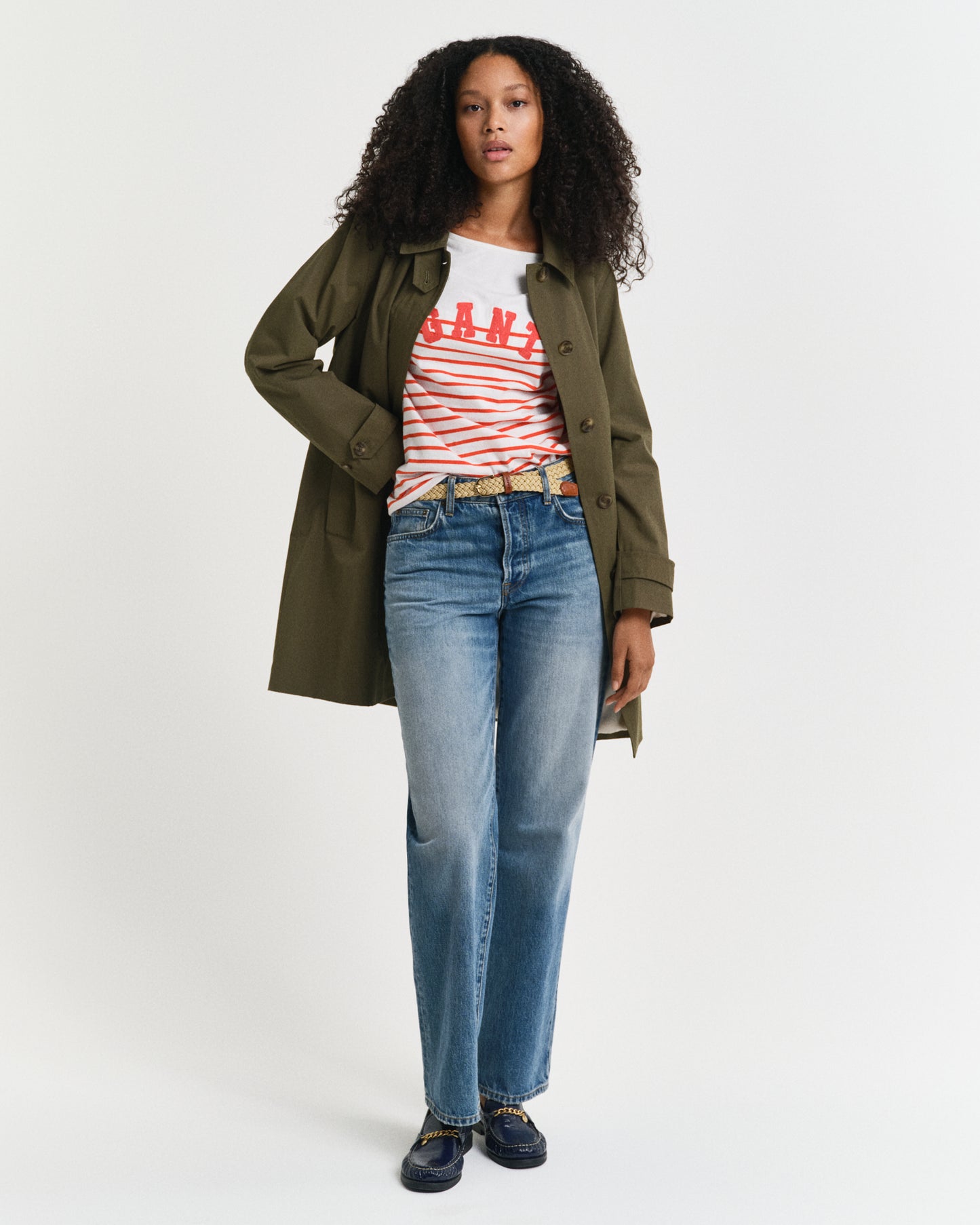 ORANGE RED, REG BRETON BOAT NECK T-SHIRT BY GANT AU.