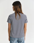 EVENING BLUE, REG STRIPED SHIELD SS T-SHIRT, BACK-VIEW BY GANT AU.