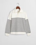 EGGSHELL, BRETON RIB HALF ZIP SWEAT, FLAT-LAY BY GANT AU.