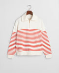 ORANGE RED, BRETON RIB HALF ZIP SWEAT, FLAT-LAY BY GANT AU.