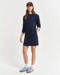 EVENING BLUE, SHIELD C-NECK SWEAT DRESS BY GANT AU.