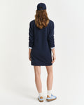EVENING BLUE, SHIELD C-NECK SWEAT DRESS, BACK-VIEW BY GANT AU.