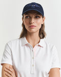 WHITE, CONTRAST COLLAR SS PIQUE POLO, CLOSE-UP BY GANT AU.