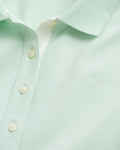 FADED MINT, CONTRAST COLLAR SS PIQUE POLO, CLOSE-UP BY GANT AU.