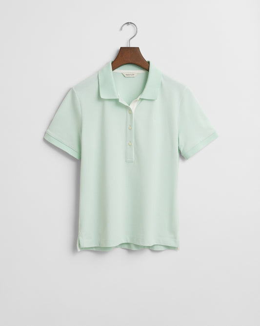 FADED MINT, CONTRAST COLLAR SS PIQUE POLO BY GANT AU.
