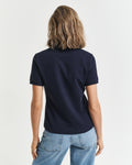 EVENING BLUE, CONTRAST COLLAR SS PIQUE POLO, BACK-VIEW BY GANT AU.