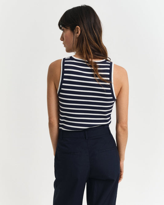 EVENING BLUE, STRIPED TANK TOP, BACK-VIEW BY GANT AU.