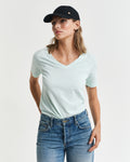 FADED MINT, REG SUNFADED SS V-NECK T-SHIRT, FRONT-VIEW BY GANT AU.