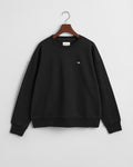 BLACK, SHIELD C-NECK SWEAT, FLAT-LAY BY GANT AU.
