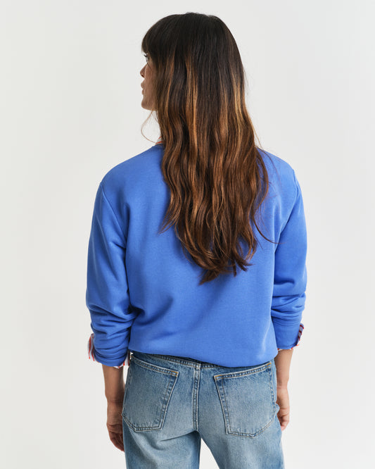 PERFECT BLUE, SHIELD C-NECK SWEAT, BACK-VIEW BY GANT AU.
