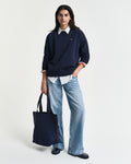 EVENING BLUE, SHIELD C-NECK SWEAT BY GANT AU.